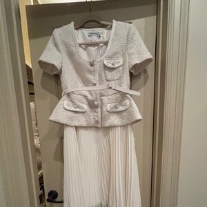 Cream tailored Self-Portrait midi dress